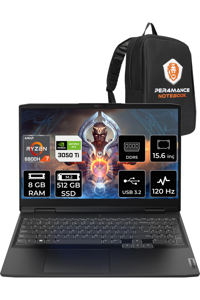 Lenovo Ideapad 3 82SB00X6TX Harici GeForce RTX 3050 Ti AMD Ryzen 7 6800H 8 GB DDR5 512 GB SSD 15.6 inç FHD Freedos Gaming Laptop PER4 ÇANTA