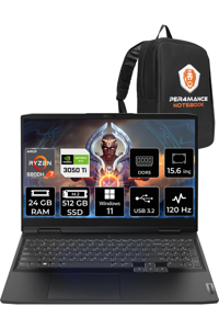 Lenovo Ideapad 3 82SB00X6TX Harici GeForce RTX 3050 Ti AMD Ryzen 7 6800H 24 GB DDR5 512 GB SSD 15.6 inç FHD Windows 11 Home Gaming Laptop PER4 ÇANTA