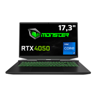 Monster Abra A7 V14.6.8 Harici GeForce RTX 4050 Intel Core i7 13700H 64 GB DDR5 1 TB SSD 17.3 inç FHD Freedos Gaming Laptop