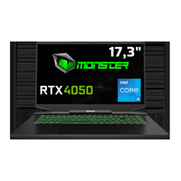 Monster Abra A7 V14.5.7 Harici GeForce RTX 4050 Intel Core i5 13500H 8 GB DDR5 500 GB SSD 17.3 inç FHD Windows 11 Gaming Laptop