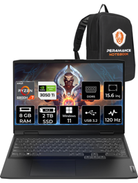 Lenovo Ideapad 3 82SB00NWTX Harici GeForce RTX 3050 Ti AMD Ryzen 7 6800H 8 GB DDR5 2 TB SSD 15.6 inç FHD Windows 11 Pro Gaming Laptop PER4 ÇANTA