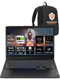 Lenovo Ideapad 3 82SB00NWTX Harici GeForce RTX 3050 Ti AMD Ryzen 7 6800H 96 GB DDR5 256 GB SSD 15.6 inç FHD Windows 11 Home Gaming Laptop PER4 ÇANTA