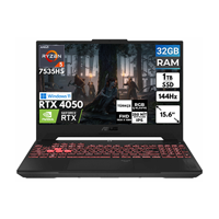 Asus TUF Gaming A15 FA507NU-LP157 Harici GeForce RTX 4050 AMD Ryzen 5 7535HS 32 GB DDR5 1 TB SSD 15.6 inç FHD Windows 11 Home Gaming Laptop