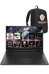 HP OMEN 17 7P6D5EA Harici GeForce RTX 4080 Intel Core i9 13900HX 96 GB DDR5 2 TB - 2 TB SSD 17.3 inç QHD Windows 11 Home Gaming Laptop PER4 ÇANTA
