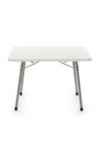 Bene 60x45 cm Dikdörtgen Ahşap Katlanır Kamp Masası Beyaz