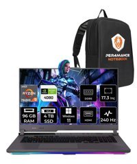 Asus ROG Strix SCAR 17 Harici GeForce RTX 4080 AMD Ryzen 9 7945HX 96 GB DDR5 4 TB SSD 17.3 inç WQHD Windows 11 Pro Gaming Laptop PER4 ÇANTA