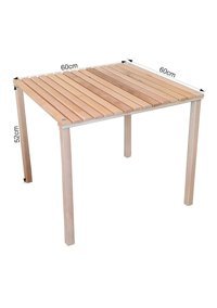 Exent 60x60 cm Kare Ahşap Katlanır Kamp Masası Kahverengi