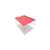 Bestone 35x25 cm Mini Çantalı Dikdörtgen Alüminyum Katlanır Kamp Masası Kırmızı