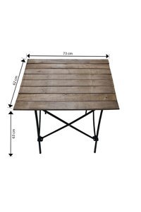 Anatolian Luxe 73x62 cm Dikdörtgen Ahşap Katlanır Kamp Masası Kahverengi