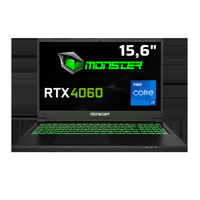 Monster Tulpar T5 V23.4.2 Harici GeForce RTX 4060 Intel Core i7 12700H 32 GB DDR5 1 TB SSD 15.6 inç FHD Freedos Gaming Laptop