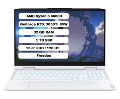 Lenovo Ideapad Gaming 3 Harici GeForce RTX 3050 Ti AMD Ryzen 5 6600H 32 GB DDR5 1 TB SSD 15.6 inç FHD Freedos Gaming Laptop