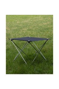 Exent 74.5x53.5 cm Çantalı Dikdörtgen Kumaş Katlanır Kamp Masası Siyah