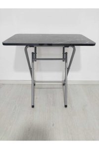 Ars 80x50 cm Dikdörtgen Ahşap Katlanır Kamp Masası Siyah