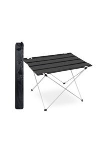 Elbisavm 57x53 cm Çantalı Dikdörtgen Kumaş Katlanır Kamp Masası Siyah