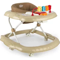 Baby2Go 2076 Budy 6 Tekerlekli 3 Kademeli Oyuncaklı Müzikli Örümcek Yürüteç Kahverengi