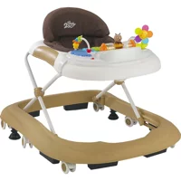 Baby2Go 2083 Lüks 6 Tekerlekli 3 Kademeli Oyuncaklı Müzikli Örümcek Yürüteç Kahverengi