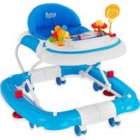 Baby Hope 212 Royal Yeni Versiyon 8 Tekerlekli Oyuncaklı Müzikli Örümcek Yürüteç Mavi
