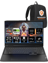 Lenovo Ideapad 3 82SB00X6TX Harici GeForce RTX 3050 Ti AMD Ryzen 7 6800H 96 GB DDR5 1 TB SSD 15.6 inç FHD Windows 11 Home Gaming Laptop PER4 ÇANTA