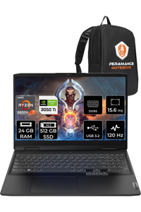 Lenovo Ideapad 3 82SB00X6TX Harici GeForce RTX 3050 Ti AMD Ryzen 7 6800H 24 GB DDR5 512 GB SSD 15.6 inç FHD Freedos Gaming Laptop PER4 ÇANTA