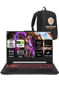 Asus TUF Gaming LP097 Harici GeForce RTX 4070 Intel Core i7 13620H 8 GB DDR4 512 GB SSD 15.6 inç FHD Freedos Gaming Laptop PER4 ÇANTA