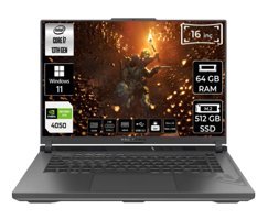 Asus ROG Strix G16 G614JU-N3195 Harici GeForce RTX 4050 Intel Core i7 13650HX 64 GB DDR5 512 GB SSD 16 inç WUXGA Windows 11 Home Gaming Laptop