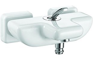 E.C.A 104102447 Pirinç Çiftli Aç Kapa Solo Kare Banyo Bataryası Beyaz