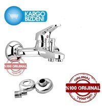 Sardıcı Pirinç Çiftli Aç Kapa Solo Kare Banyo Bataryası Krom