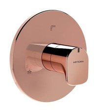 Artema A4269626 Krom Kaplama Çiftli Aç Kapa Ankastre Kare Banyo Bataryası Bakır