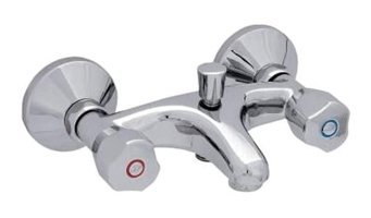 E.C.A 102102266 Krom Kaplama Çiftli Çevirmeli Solo Kare Banyo Bataryası Krom