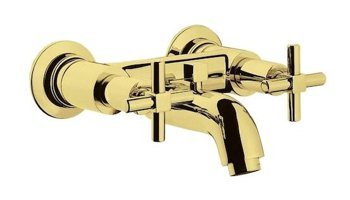 Vitra A4086823 Pirinç Çiftli Aç Kapa Ankastre Kare Banyo Bataryası Altın