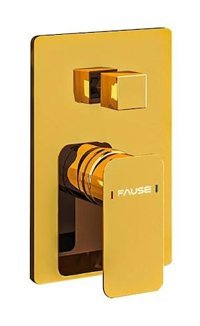 Fause KAB102-2G Pirinç Çiftli Aç Kapa Ankastre Kare Banyo Bataryası Gold
