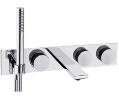 Vitra A4285358 Pirinç Çiftli Aç Kapa Solo Kare Banyo Bataryası Krom