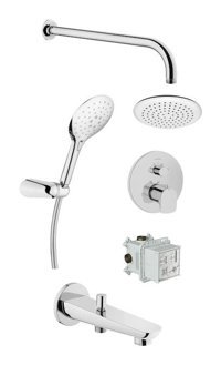 Artema A49259 Pirinç Çiftli Aç Kapa Dereceli Ankastre Kare Banyo Bataryası Krom