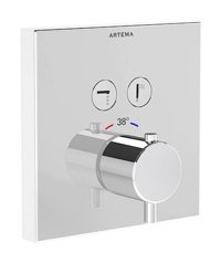 Artema A42746 Pirinç Çiftli Aç Kapa Ankastre Kare Banyo Bataryası Krom