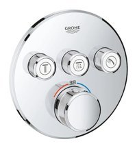 Grohe 29121000 Krom Kaplama Tekli Çevirmeli Dereceli Ankastre Kare Banyo Bataryası Krom