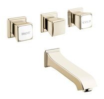 Artema Elegance Pirinç Çiftli Aç Kapa Ankastre Kare Banyo Bataryası Altın