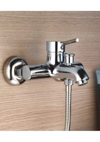 İnventa Delta Quen Pirinç Çiftli Aç Kapa Yarı Ankastre Kare Banyo Bataryası Krom