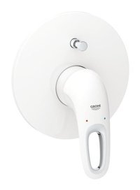Grohe 19506LS3 Krom Kaplama Tekli Aç Kapa Yarı Ankastre Kare Banyo Bataryası Beyaz