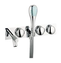 Vitra A41809 Pirinç Çiftli Aç Kapa Ankastre Kare Banyo Bataryası Krom