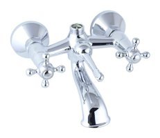 FKN Koç Pirinç Çiftli Çevirmeli Solo Yuvarlak Banyo Bataryası Krom