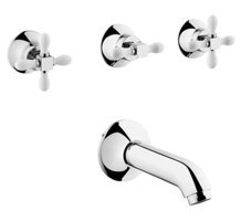 Vitra A41698 Pirinç Çiftli Aç Kapa Ankastre Kare Banyo Bataryası Krom