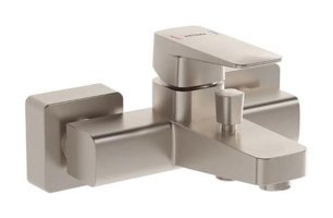 Vitra A4273734 Pirinç Çiftli Aç Kapa Solo Kare Banyo Bataryası Fırçalı Nikel