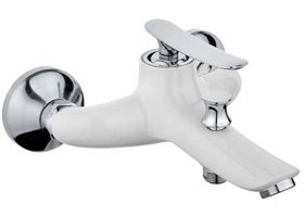 Duck Pirinç Çiftli Aç Kapa Solo Yuvarlak Banyo Bataryası Beyaz