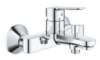 Grohe Krom Kaplama Çiftli Aç Kapa Yarı Ankastre Kare Banyo Bataryası Krom