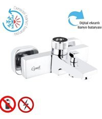 Opak AFRA Pirinç Çiftli Çevirmeli Dereceli Yarı Ankastre Kare Banyo Bataryası Krom