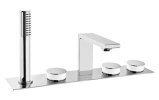 Vitra A4231657 Pirinç Çiftli Aç Kapa Ankastre Kare Banyo Bataryası Beyaz