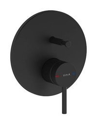 Vitra A4262036WTC Pirinç Çiftli Aç Kapa Ankastre Kare Banyo Bataryası Siyah