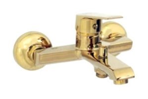Acar Stilla Pirinç Çiftli Aç Kapa Yarı Ankastre Kare Banyo Bataryası Altın