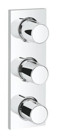 Grohe 27625000 Krom Kaplama Üçlü Çevirmeli Yarı Ankastre Kare Banyo Bataryası Krom