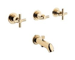 Artema A4083223 Pirinç Çiftli Aç Kapa Ankastre Kare Banyo Bataryası Altın